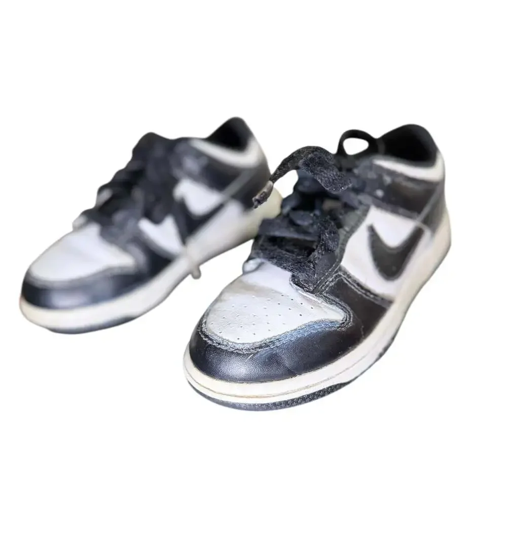 Nike Air Force 1 Low Black/White Youth Sneakers - Size 12C